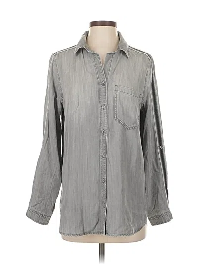 Pre-owned Side Stitch Long Sleeve Button Down Shirt In Gray