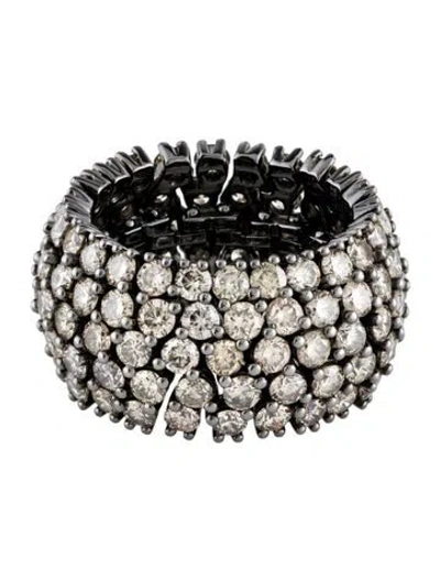 Pre-owned Sidney Garber 18k 7.79ctw Diamond Flexible Ring In Multi