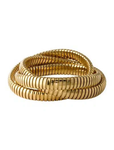 Pre-owned Sidney Garber 18k Rolling Band Bangle Bracelet, 12.75" In Multi