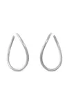 Sidney Garber 18k White Gold Opal Curved Hoop Earrings In Metallic