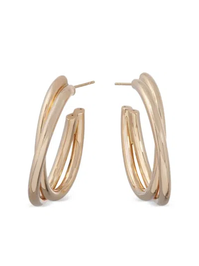 Sidney Garber 18k Yellow Gold Oval Intertwined Hoop Earrings