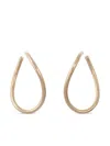 Sidney Garber 18kt Yellow Gold Curved Opal Hoops In Gold