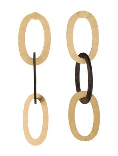 Pre-owned Sidney Garber Mother Of Pearl Chain Link Drop Earrings In Multicolor