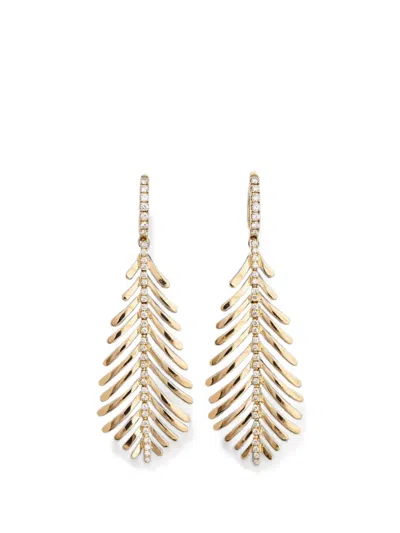 Sidney Garber Plume Diamond Earrings In Gold