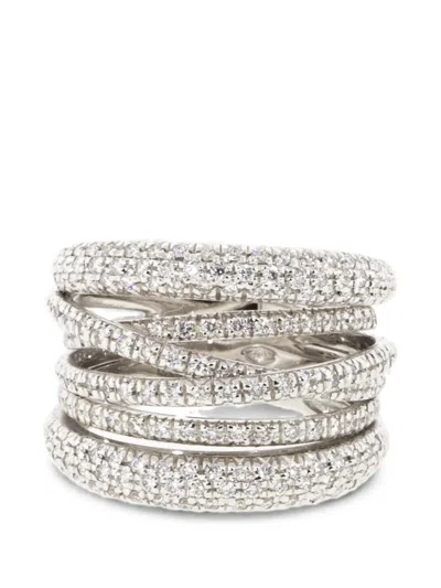 Sidney Garber Scribble Diamond Ring In Silver