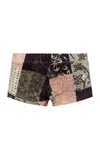 Siedres Afra Patchwork Velvet Mini Shorts