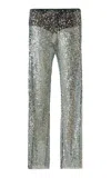 Siedres Alexium Sequined Wide-leg Pants In Green