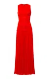 Siedres Alina Ruched Jersey Maxi Dress In Red