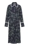 Siedres Alinda Floral Linen Mini Dress In Blue