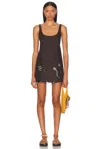 Siedres Womens Alites Embellished Linen Mini Dress Brown