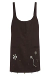 Siedres Womens Alites Embellished Linen Mini Dress Brown In Brown