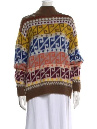 Pre-owned Siedres Alpaca Patterned Sweater In Yellow