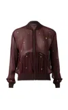 Siedres Amelie Embellished Chiffon Top In Brown