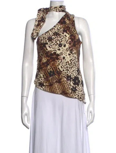 Pre-owned Siedres Animal Print Halterneck Top In Multicolor