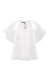 Siedres Annetta Cutout Chiffon Top In White