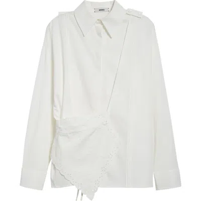 Siedres Siedrés Arbena Button-up Shirt With Removable Crossbody Pouch In White