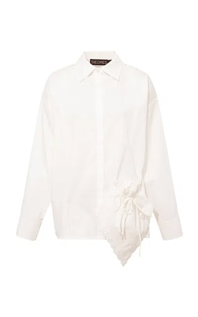 Siedres Arbena Oversized Cotton Shirt In White