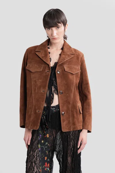 Siedres Asean Leather Jacket In Brown Leather