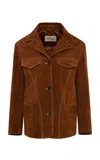 Siedres Asean Suede Blazer In Brown