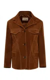 Siedres Asean Suede Blazer In Brown