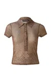 Siedres Asne Mesh Jersey Polo Top In Multi