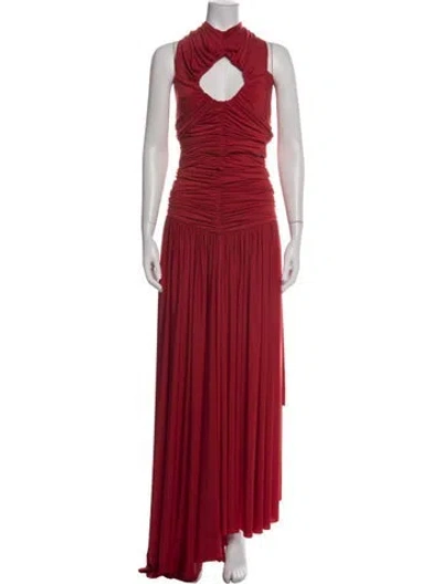 Pre-owned Siedres Asymmetrical Long Dress In Red