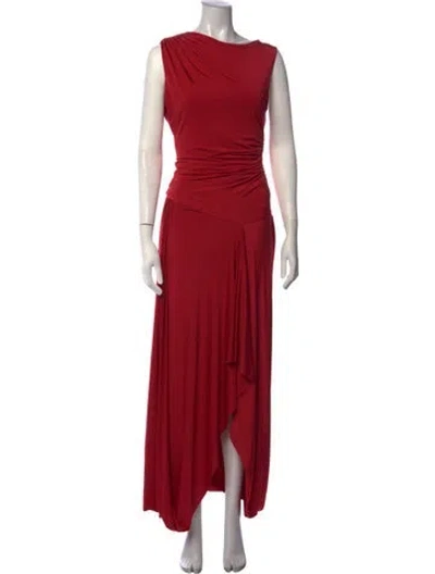 Pre-owned Siedres Asymmetrical Long Dress In Red