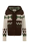 Siedres Bacys Zipped Fair Isle Merino-wool Blend Cardigan In Multi
