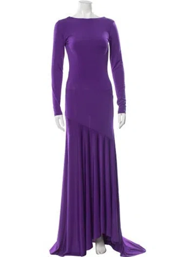 Pre-owned Siedres Bateau Neckline Long Dress In Purple