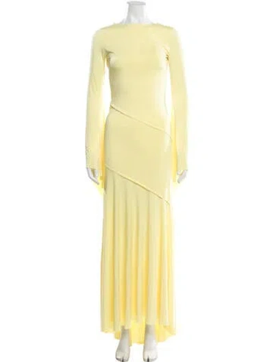 Pre-owned Siedres Bateau Neckline Long Dress In Yellow