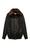 Siedres Bernie Shearling-trimmed Leather Bomber Jacket In Black