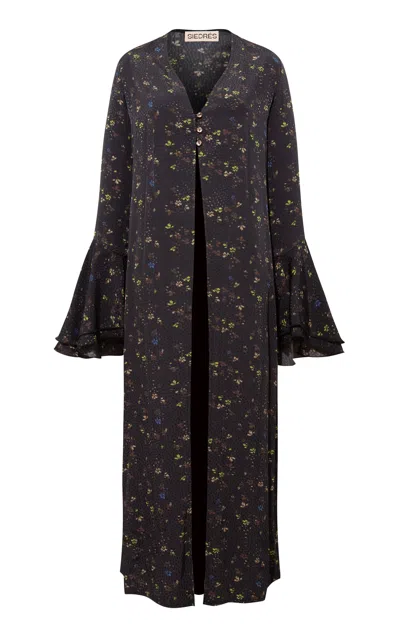 Siedres Bettinas Fluted Floral Georgette Shirt In Multi