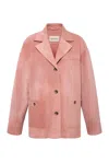 Siedres Bien Oversized Suede Jacket In Pink