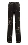 Siedres Brity Embellished Velvet Low-rise Straight-leg Pants In Pink