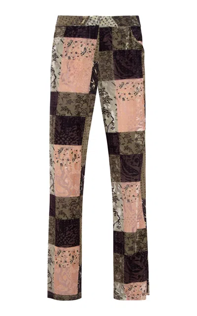 Siedres Brity Patchwork  Velvet Pants