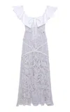 Siedres Caenes Crocheted Lace Midi Dress In White