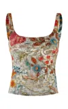 Siedres Cali Floral Devoré Tank Top In Multi