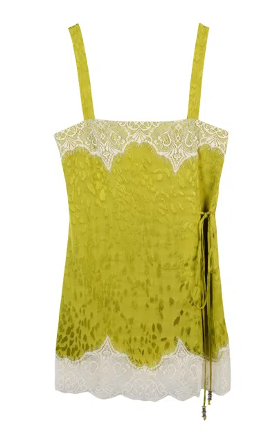 Siedres Siedrés Capri Lace-trimmed Mini Dress In Green