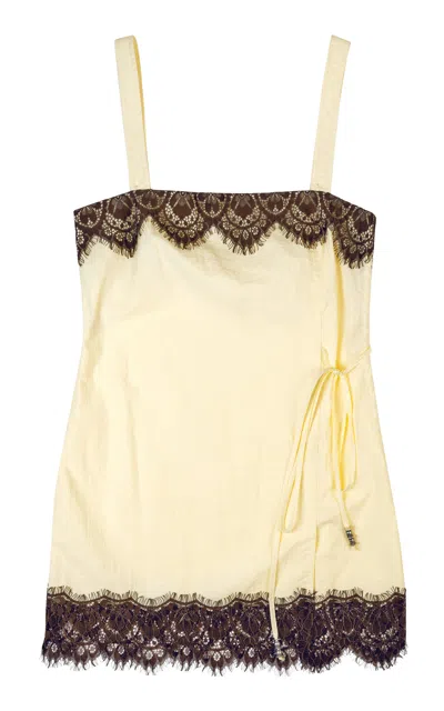 Siedres Siedrés Capri Lace-trimmed Mini Dress In White