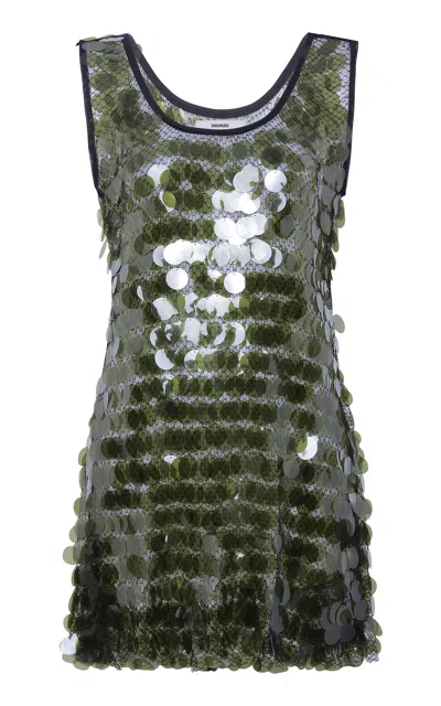Siedres Carrie Sequined Mesh Mini Dress In Multi