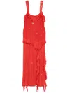 Siedres Chilas Embellished Crepe Maxi Dress In Red