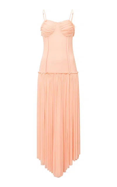 Siedres Ciensa Ruched Jersey Midi Dress In Pink