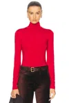 Siedres Agustina Jersey Turtleneck Top In Red