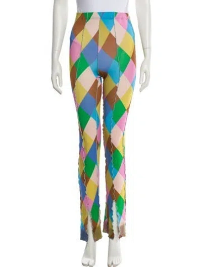 Pre-owned Siedres Colorblock Pattern Straight Leg Pants In Multi