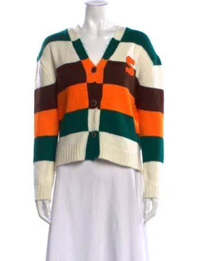 Pre-owned Siedres Colorblock Pattern V-neck Sweater In Multi
