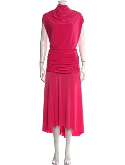Pre-owned Siedres Cowl Neck Long Dress In Pink