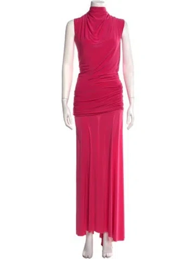 Pre-owned Siedres Cowl Neck Long Dress In Pink