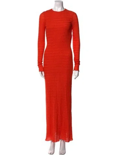 Pre-owned Siedres Crew Neck Long Dress In Orange