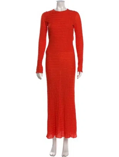 Pre-owned Siedres Crew Neck Long Dress In Orange