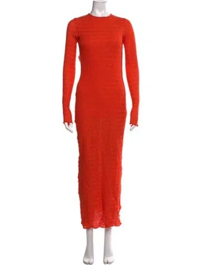 Pre-owned Siedres Crew Neck Long Dress In Orange